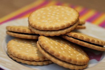 Delicious wafer with chocolate filling.