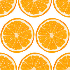 Watercolor orange fruit seamless pattern