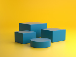 Obraz premium 3d render ofbackground with a pedestal and a showcase, abstract minimal concept, blank space, simple clean design, minimalist mockup