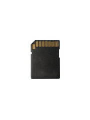 SD memory card isolated on white background.