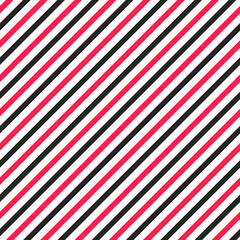 Simple seamless striped pattern, straight diagonal lines, black and white texture, vector background.