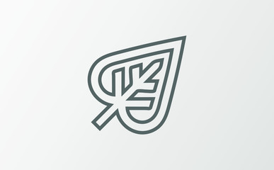 Abstract Leaf Logo design vector template linear style. Stock Vector illustration isolated on white background.