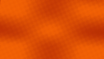 Bright Orange pop art background with halftone dots in retro comic style, template for design.