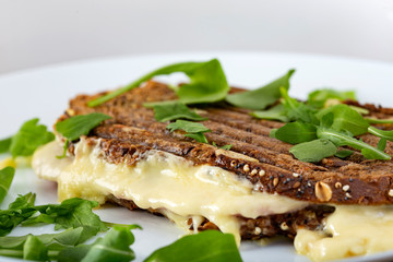 Toasted sandwich with ham and cheese