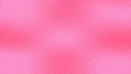Bright Pink pop art background with halftone dots in retro comic style, template for design