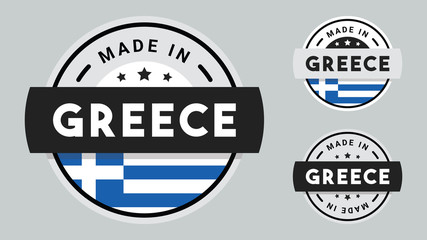Obraz premium Made in Greece collection for label, stickers, badge or icon with Greece flag symbol.