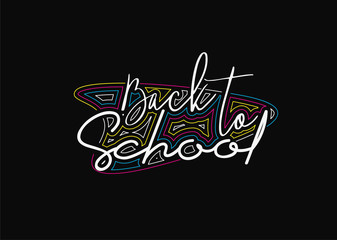 Back To School Calligraphic 3d Style Text Vector illustration Design.