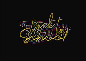 Back To School Calligraphic 3d Style Text Vector illustration Design.