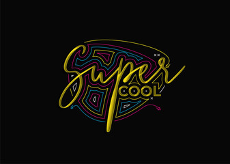 Super Cool Calligraphic 3d Style Text Vector illustration Design.