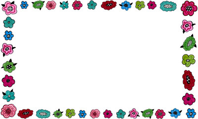 frame of twigs and flowers. can use for greeting cards. illustration