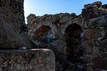 amazing modern and roman stone, brick and marble architecture with columns and arches