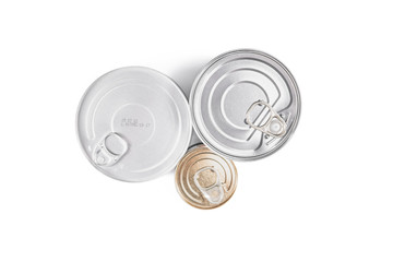 Tin can. Conserved junk food without label