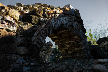 amazing modern and roman stone, brick and marble architecture with columns and arches