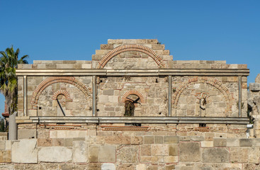 amazing modern and roman stone, brick and marble architecture with columns and arches