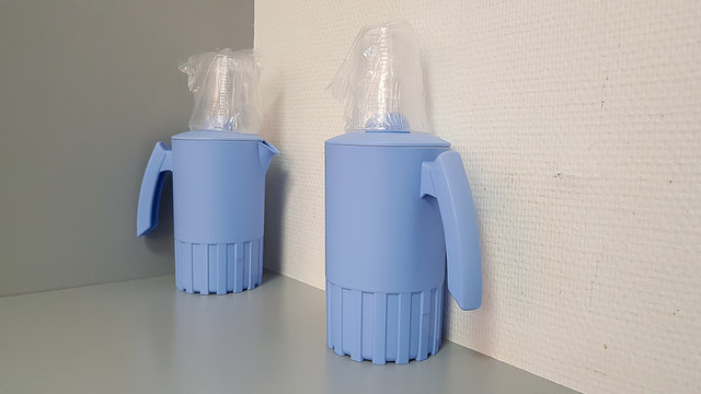 Sterilized Water Jug Carafe And Single Use Glass In Hospital Room