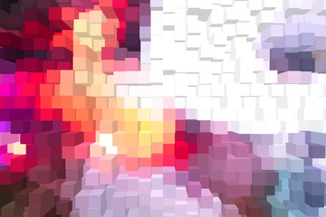Abstract digital square pastel color. Abstract rainbow cubes pixel mosaic background.