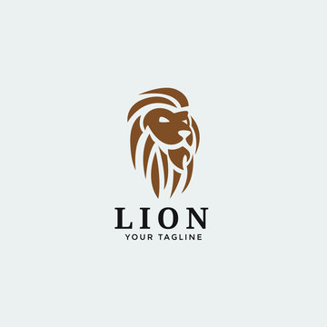 abstract modern lion logo vector editable template