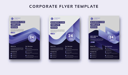 Modern Corporate business flyer  template with abstract  background