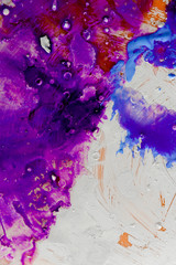 Abstract watercolor outer space with stars background,bucket of paint and mud,