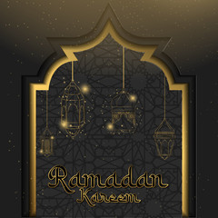 Ramadan kareem background with lantern
