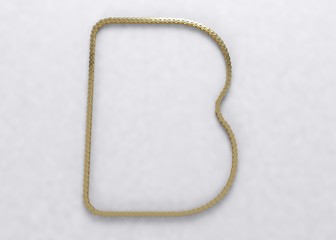 latra B con cadena oro. Render 3D