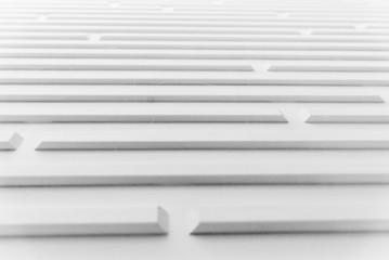 High resolution white abstract background for graphic design,  application design.Volume diagonal lines.Soft convex wall panels, in light gray leather. High quality seamless realistic texture.