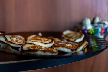 freshly made pancakes are on the plate