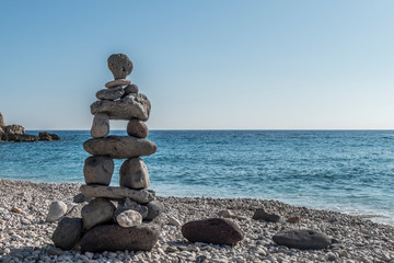 Stone balance in the beach