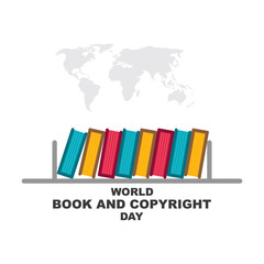 World book and copyright day illustration vector.