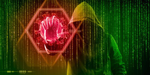 hacking during coronavirus quarantine concept
