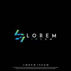 modern abstract technology logo. simple, gradient icon, template design