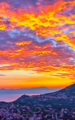 Sunrise at Agerola village reflex