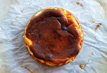 homemade delicious basque burnt cheesecake