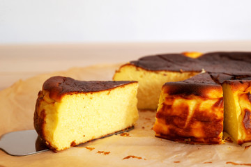 homemade delicious basque burnt cheesecake
