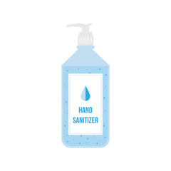 Bottle of liquid hand sanitizer gel vector icon, illustration.