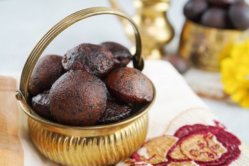 Neyyappam/ Unniyappam Or Vishu Appam- Kerala festival sweet with rice flour,selective focus