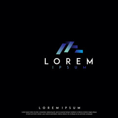 modern abstract technology logo. simple, gradient icon, template design