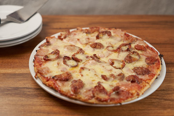 pizza with salami