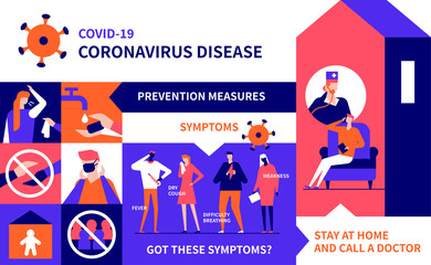 Coronavirus recommendations - colorful flat design style illustration