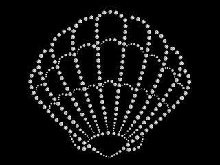 Illustration diamond shell on black background