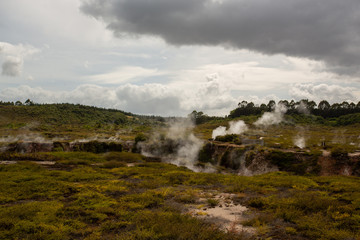 Craters of the Moon Thermal Area is a region with geothermal activity north of Taupo, New Zealand
