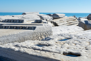 white marble texture on the coast