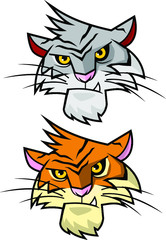 Tiger Head Cartoon - Vector Illustration