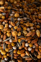 delicious beige walnuts with raisins sunflower and almond seeds