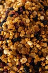 delicious beige walnuts with raisins sunflower and almond seeds