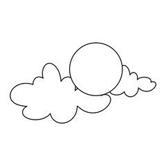 sun cloud weather summer isolated icon on white background line style