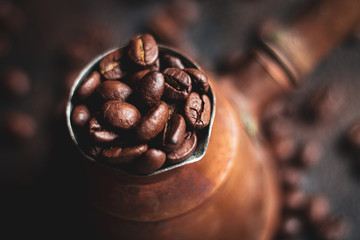 coffee beans on wooden table