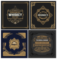 Set of 4 vintage labels. Vector layered