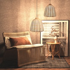 3d render of modern home living room