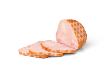 Meatloaf isolated on white background.